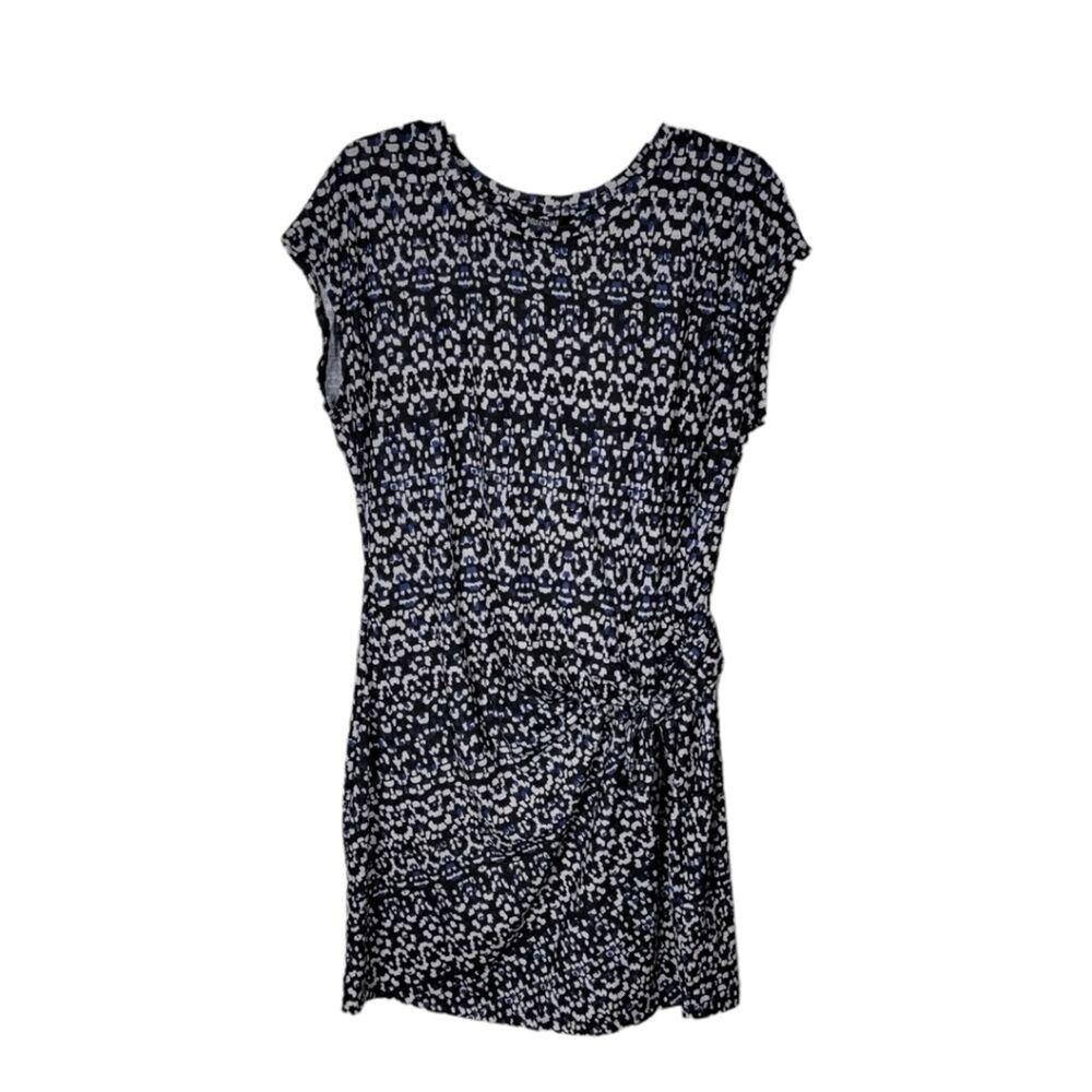 Nicole Miller Women's Dress Size Large Short Sleeve Black Blue White New